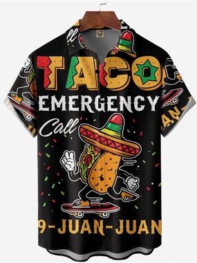 Men's Hardaddy Taco Emergency Short-Sleeve Button-Down Shirt